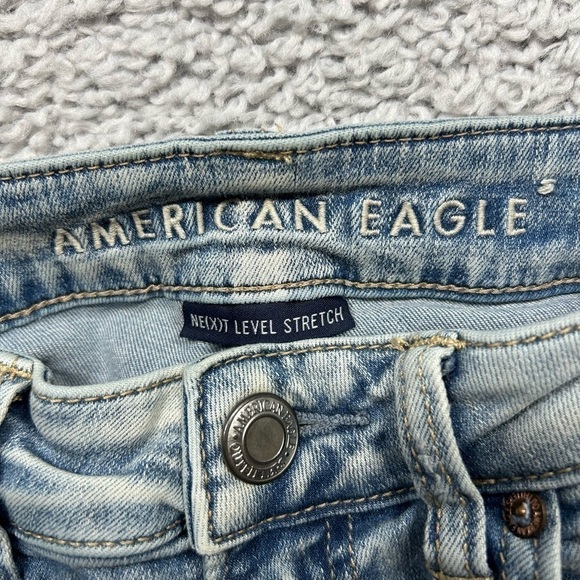 American Eagle Jeans Womens 8 Hi Rise Jegging Next Level Stretch Distressed - Picture 2 of 5